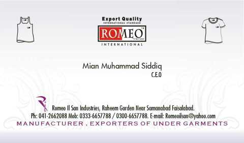 Romeo ilsan industries.. in Faisalabad, Punjab - Free Business Listing