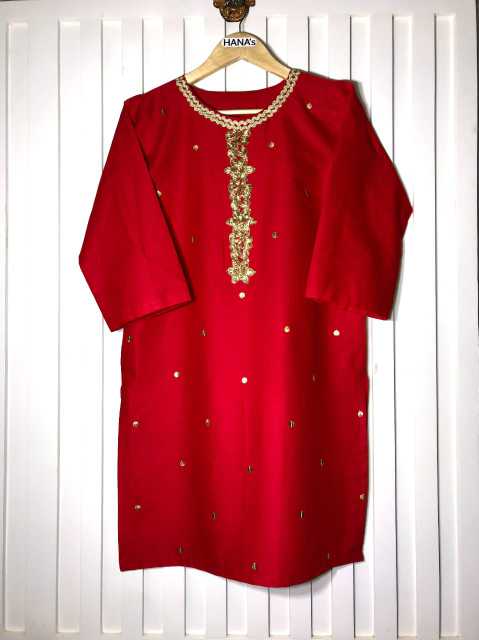 Lawn Kurti in Red and Gol.. in Hyderabad, Sindh - Free Business Listing